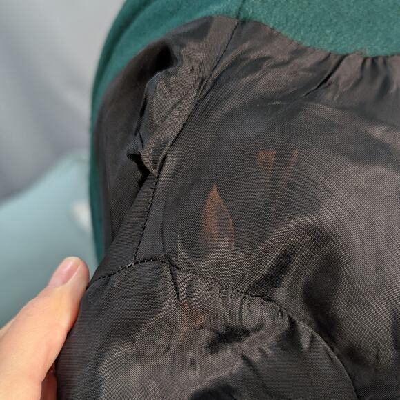 Vintage Forest Green 80% Wool Double Breasted Coat 3XL/24W - Picture 9 of 10